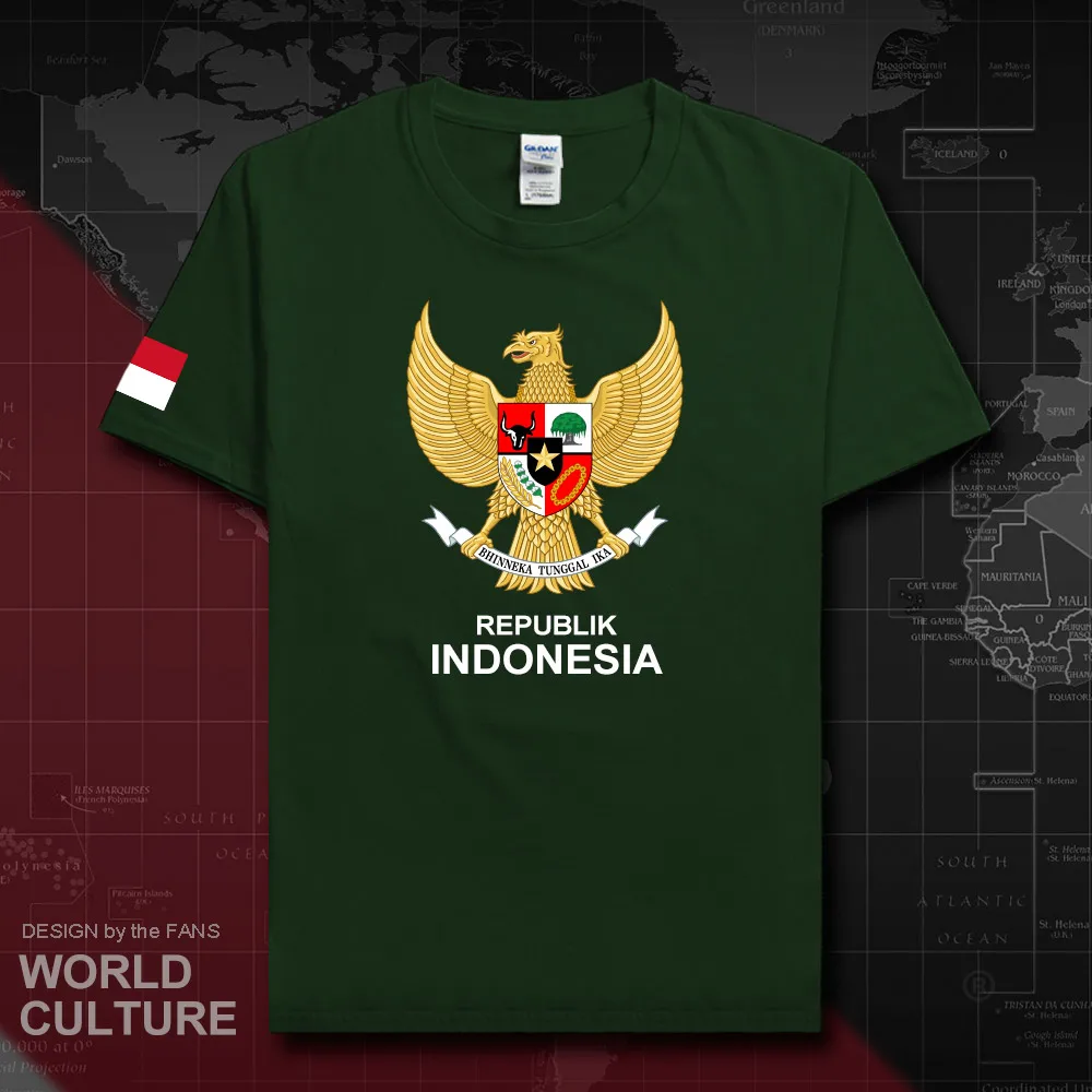 Indonezja indonezyjska koszulka męska koszulki 2018 drużyna narodowa bawełniane t-shirty spotkanie fani streetwear fitness koszulki na co dzień IDN nowy 20