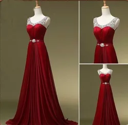 Robe de soirée perlée pour mère de la mariée, robe longue élégante, belle robe formelle, caftan, vin rouge, violet, vert, grande taille, chaud, 2017