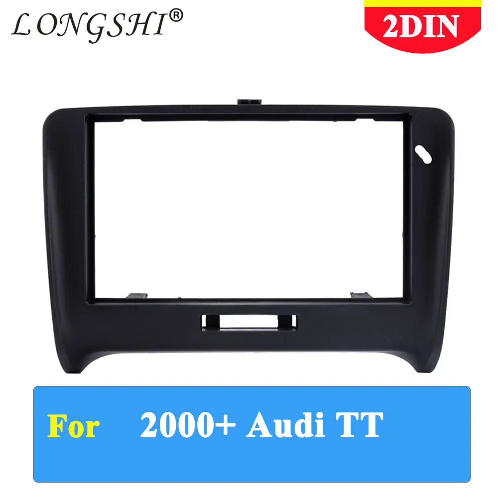 

LONGSHI black Double DIN Panel Kit Fitting Frame Car Radio Fascia for 2000-2011 Audi TT Stereo Dash Trim 7inch 6inch 2DIN