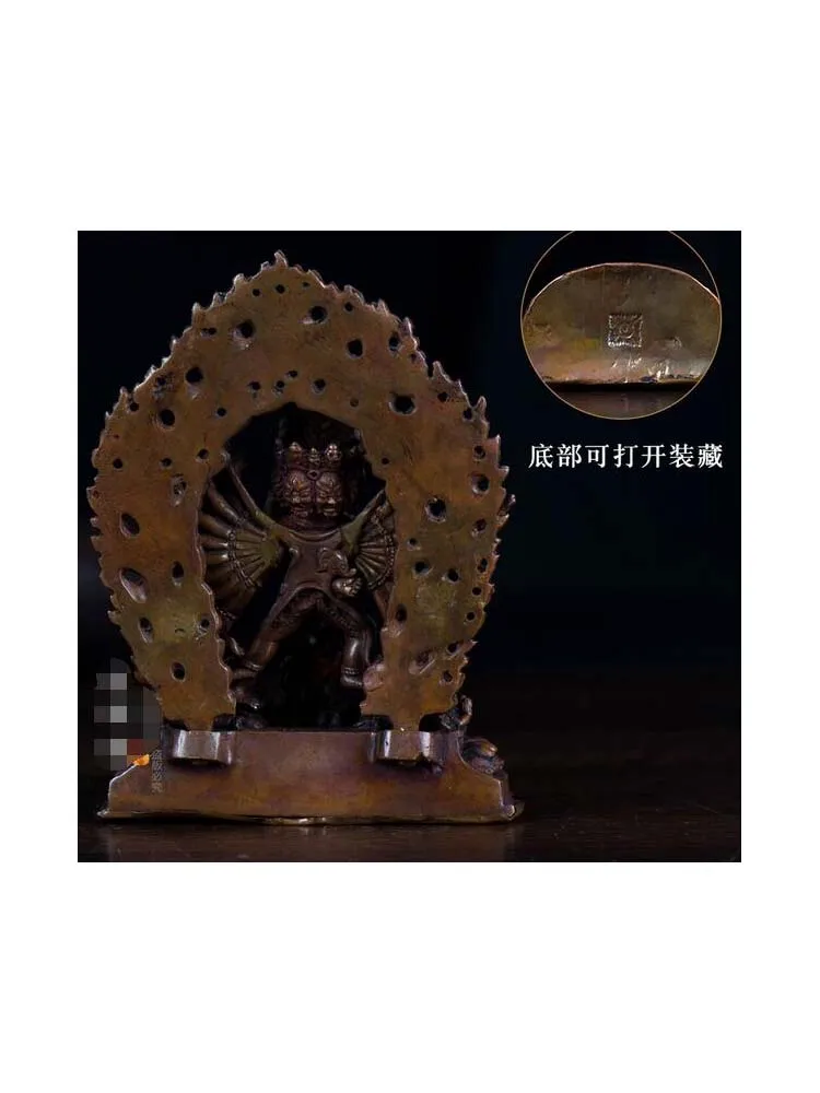 Buddhism Bronze Buddha Yamantaka Yama Dharmaraja Backlight Statue