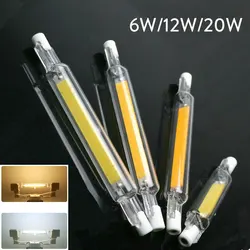 R7S LED COB Birne J78 J118 Dimmbare Glas Rohr Licht 78mm 118mm Gleich 60W 120W Halogen lampen AC 110V 220V 230V