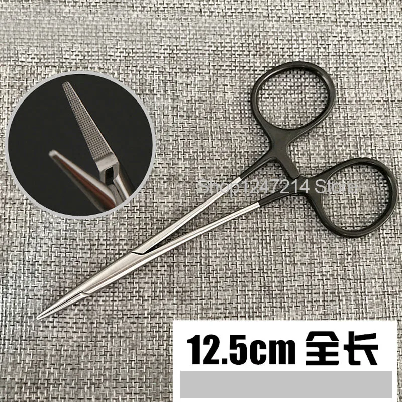 Gold handle needle holder needle holder 12.5cm fine needle holder plastic surgery double eyelid needle holder Eyebrow Tweezer