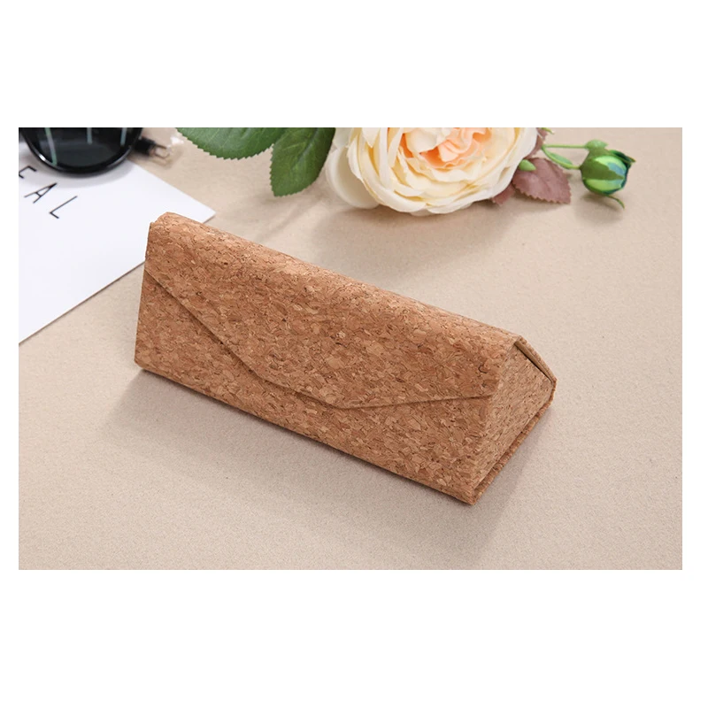 

10pcs New Wood Grain Glasses Case Triangular Folding Box Can be engraved logo Wood Sunglasses Case