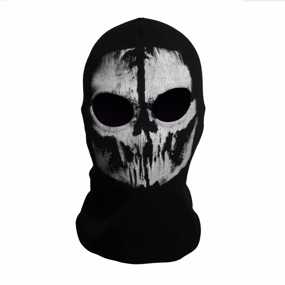 SzBlaZe Marke COD Geister Druck Baumwolle Strumpf Balaclava Maske Skullies Mützen Für Halloween Krieg Spiel Cosplay CS player Kopfbedeckungen