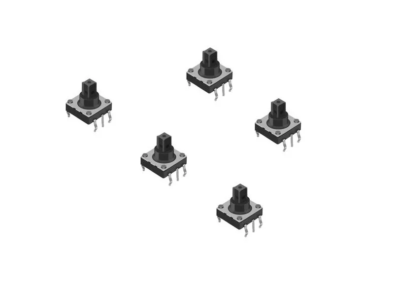 5 unidades 10x10mm 6 pinos 5 vias botão momentâneo interruptor tátil s455
