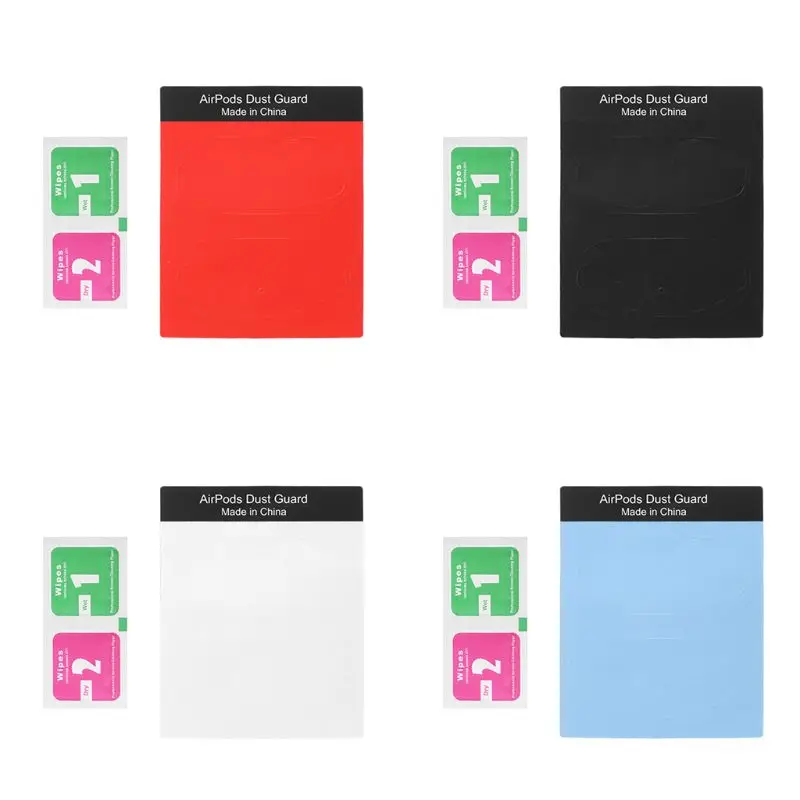 1ペアダストガード保護ステッカーイヤホンケースシェルスキン防塵airpods充電ボックス