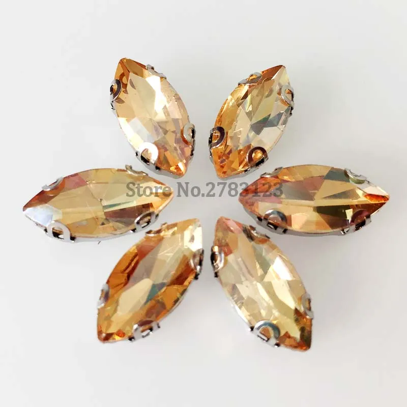 D shape claw Golden Champion horse eye shape flatback sew on rhinestones with four holes diy Clothing accessories