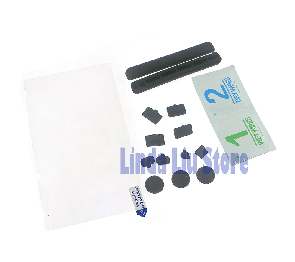 Set di tappi antipolvere in silicone e pellicola protettiva per protezione schermo in vetro temperato per console Switch NS 10 set
