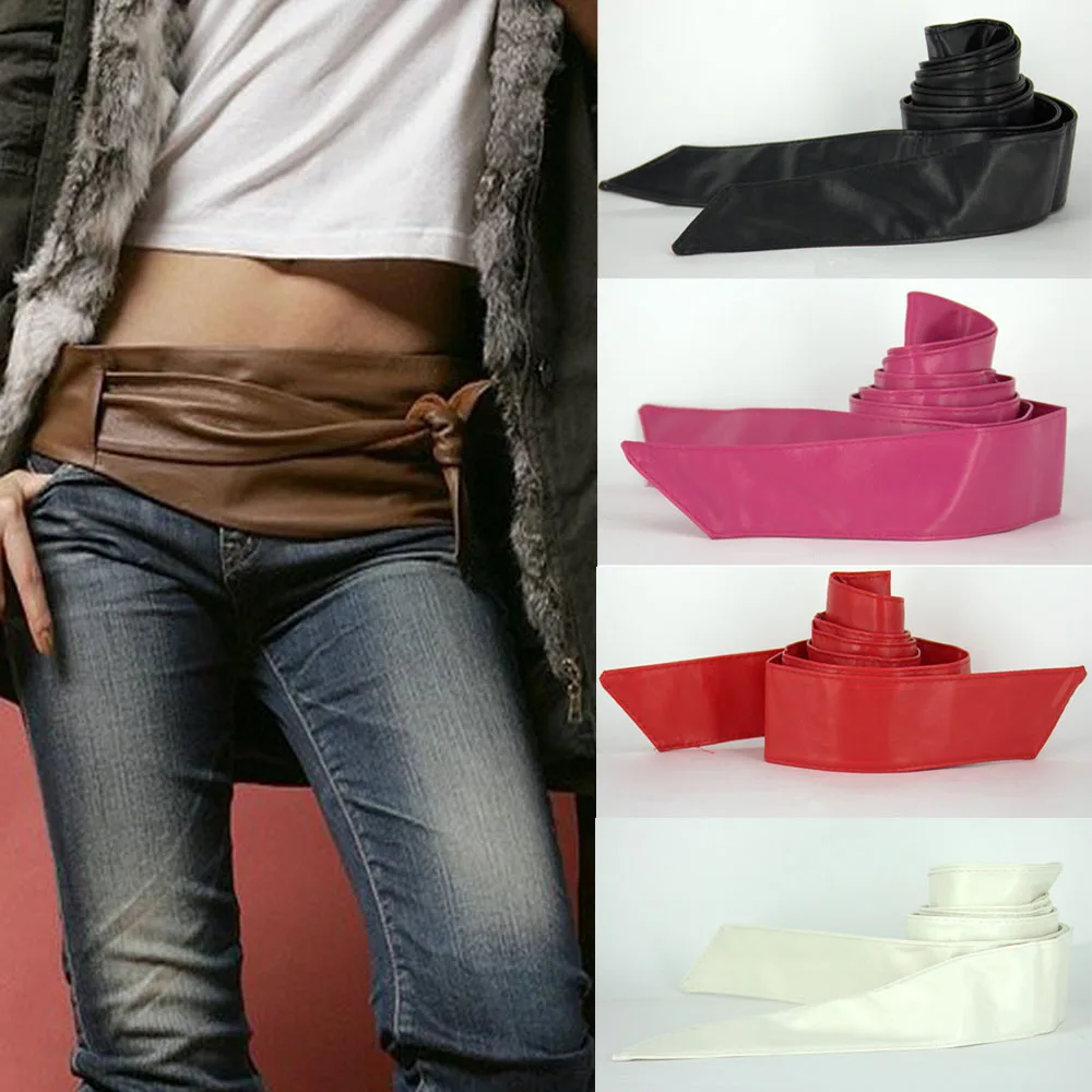 

Fashion Ladies Wide Faux Leather Cinch Corset Waistband Waist Wrap Around Belt BLTLL0004