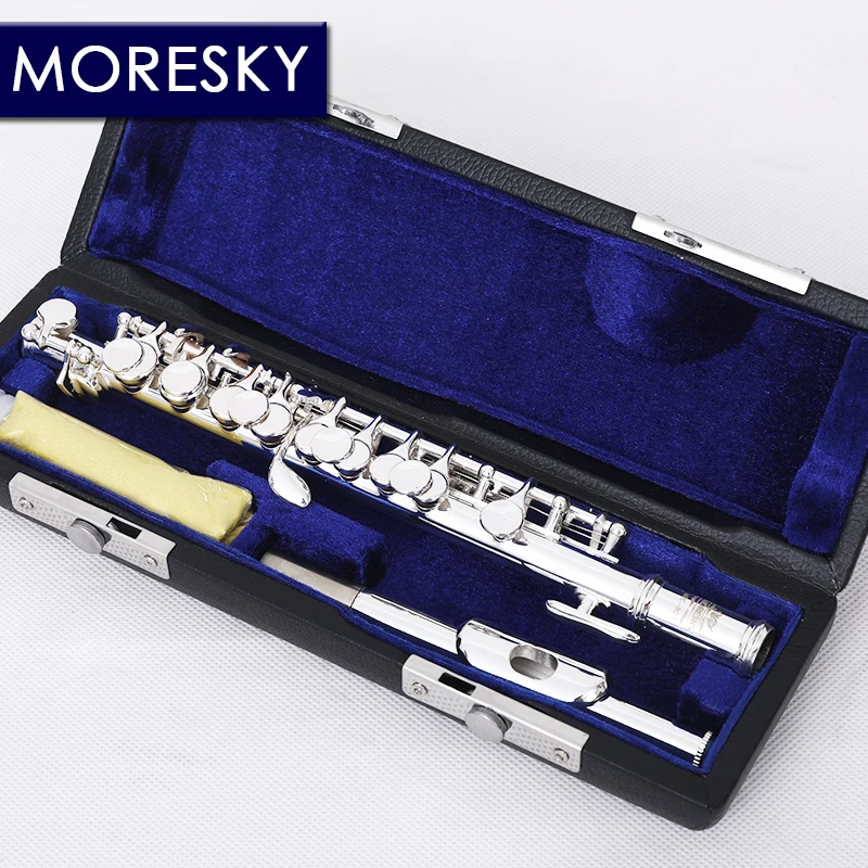 MORESKY Tono C Flauta Piccolo Llave C Cuproníquel de tamaño medio Chapado en plata Multicolor