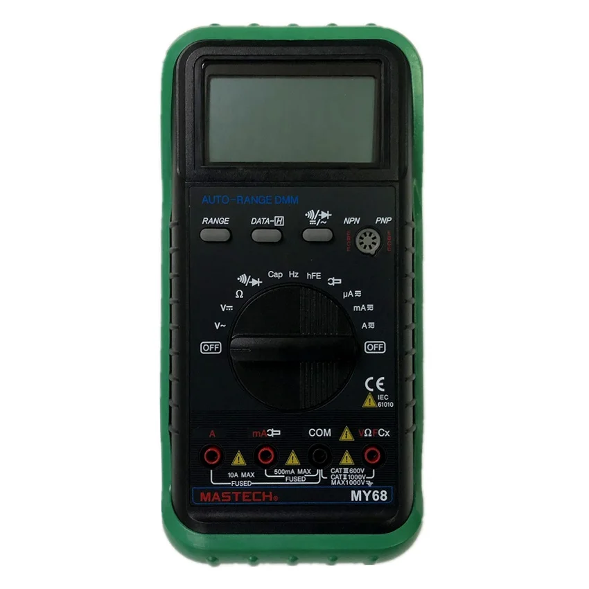 MASTECH MY68 Handheld Auto Range Digital Multimeter DMM w/Capacitance Frequency & hFE Test Meter Testers