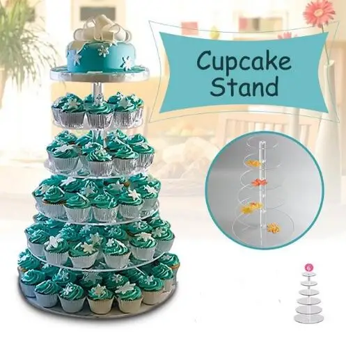 

Acrylic Cake Stand 6 Layers Wedding Cake Plate Stand Dessert Fruits Vegetable Placed Tool Wedding Birthday Party Cupcake Stand