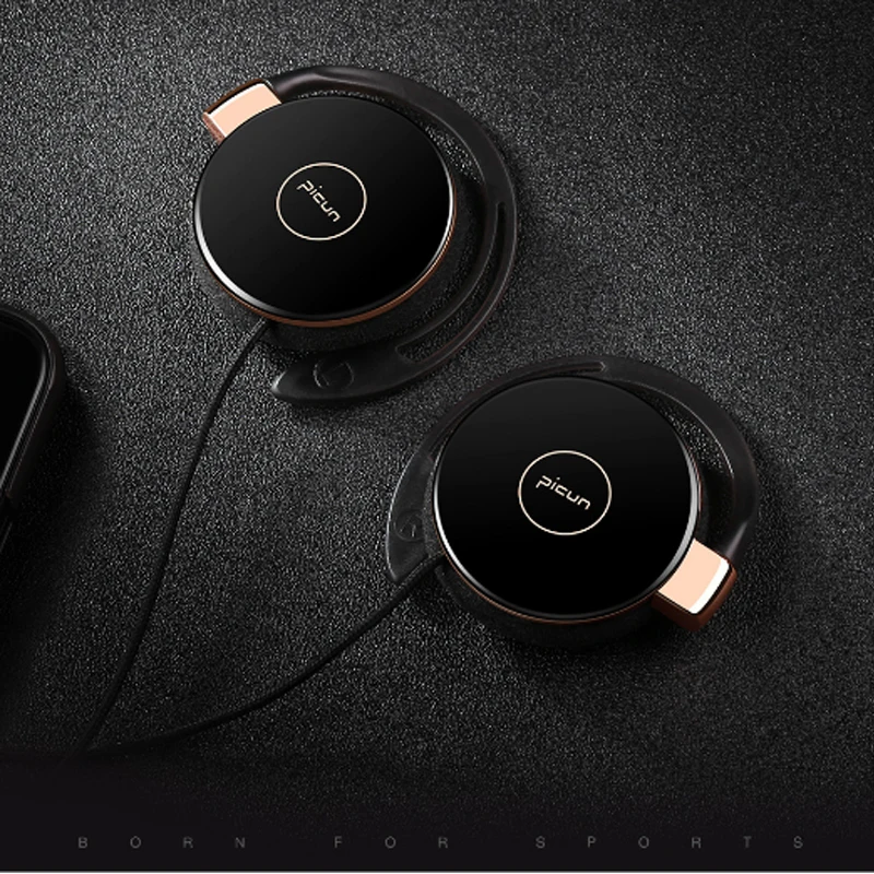Picun L1 zaczep na ucho przewodowe słuchawki przewodowe sportowe słuchawki redukcja szumów mikrofon słuchawki HiFi obuuszny stereofoniczny zestaw słuchawkowy
