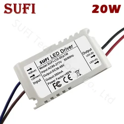 LED Driver 20 W 350mA AC 85-277 V A DC 36-68 V di Plastica caso Adapter Illuminazione Trasformatore Interruttore per la Striscia PRINCIPALE Luce di soffitto lampadina