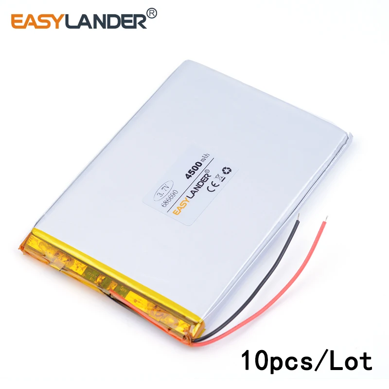 

10pcs/Lot XHR-2P 2.54 4500mAh 3.7v lithium Li ion polymer rechargeable battery686690 student Tablet PC laptop cell phone speaker