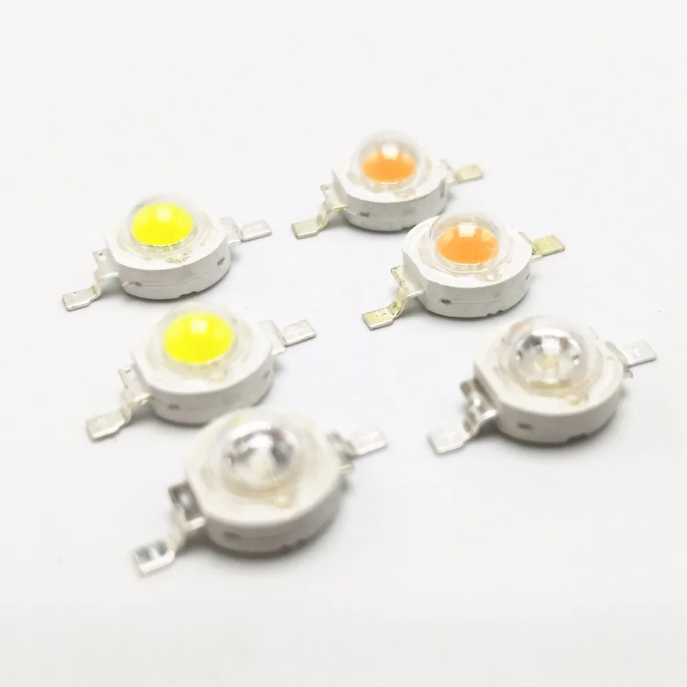 10pcs 1W 3W High Power LED lamp Bulb Diodes SMD 110-120LM LEDs Chip For 3W - 18W Spot light Downlight warm cold white green blue