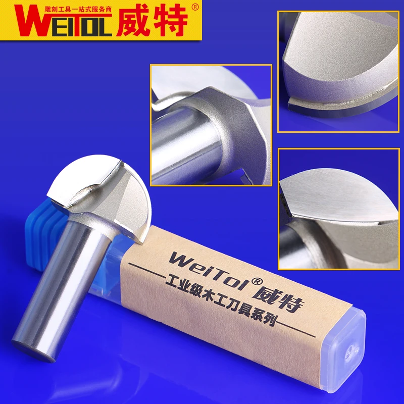 WeiTol-Herramientas de carpintería CNC, mochine de madera, cortador de carburo sólido, broca de fondo redondo profesional, MDF,PVC, herramienta de madera, 12,7mm