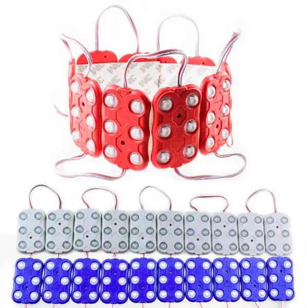 Module d'injection LED avec lentille, rétro-éclairage étanche DC12V 2.4W SMD 5730 6 LED ABS 65x40mm