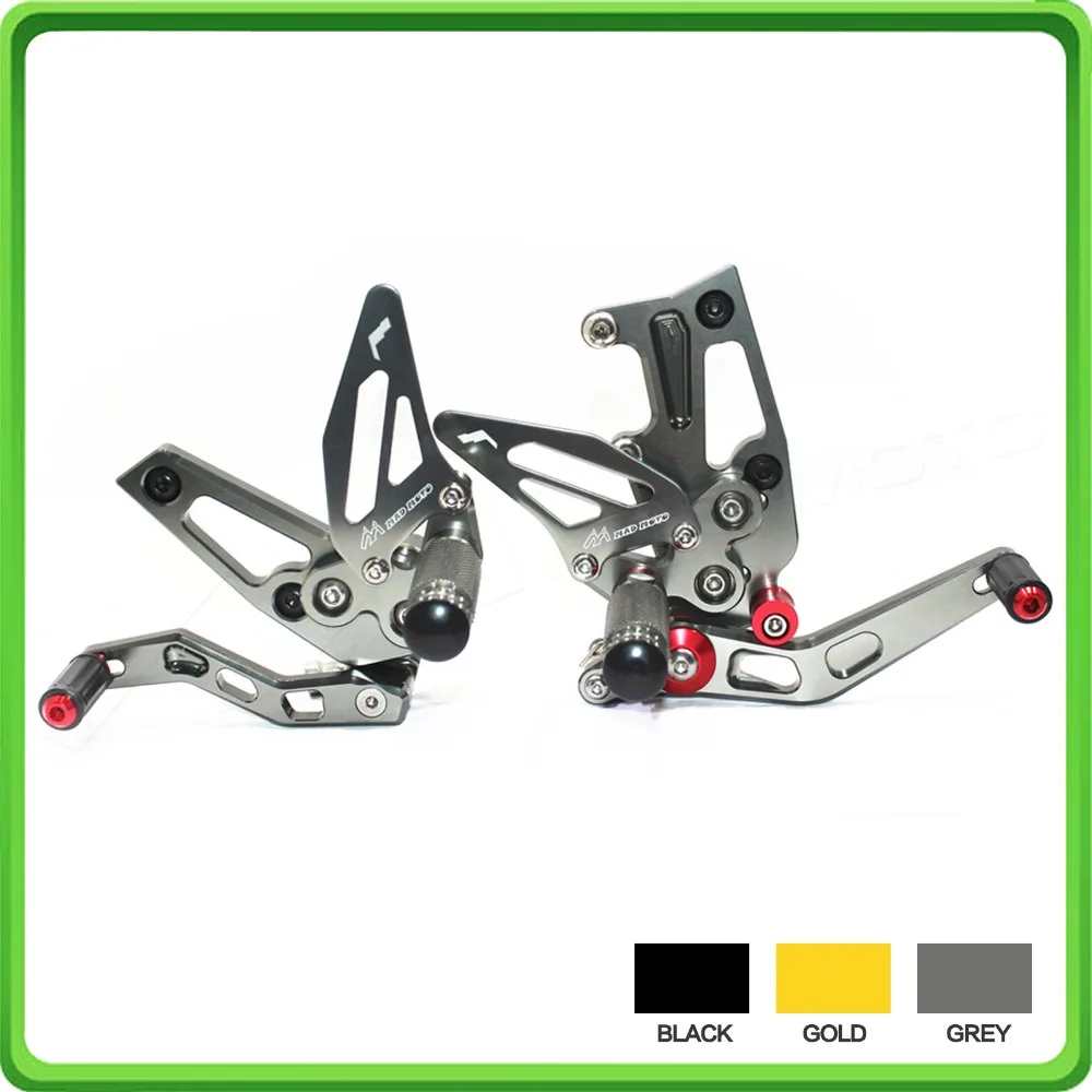 CNC Adjustable Rearsets rear set sets footrest foot pegs pedal for Triumph Speed Triple 1050 CC 2011 2012 2013 2014 2015 Gray