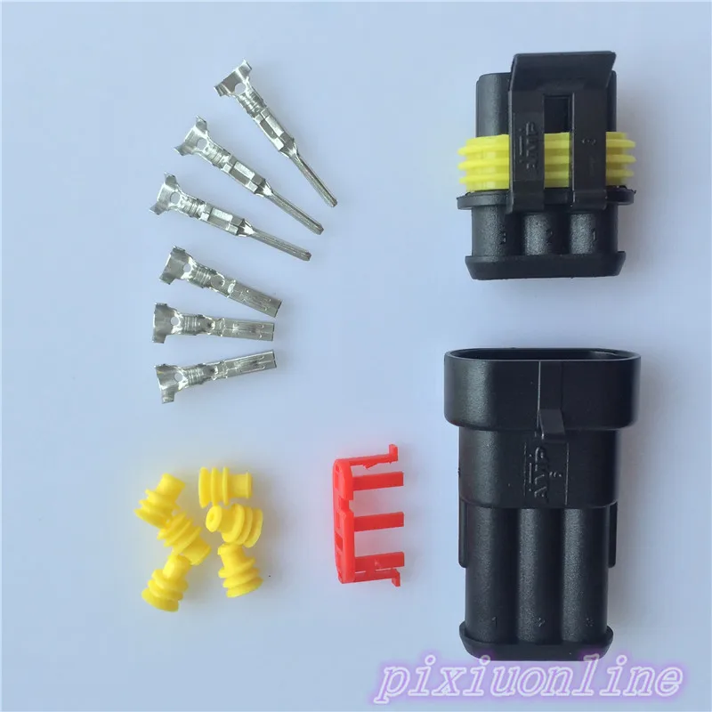 1set YL359Y 3Pin Car Waterproof Connectors AMP Plug Socket Wire Connection Dustproof High Pressure Resistant High Quality On Sa