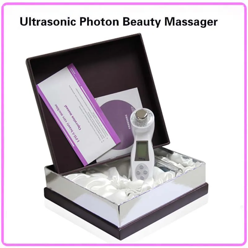 Portable 3MHZ 3 Colors Ultrasound face Massager Galvanic Sonic Face LED Photon Skin Care Ultrasonic Cleaner Body Beauty Device