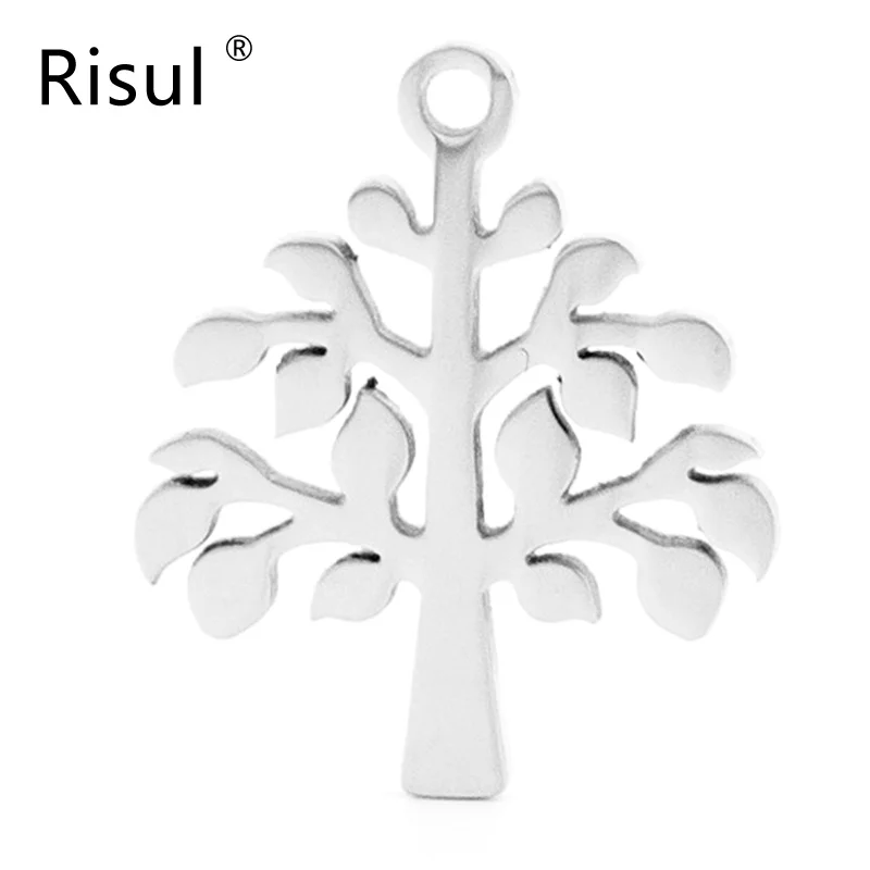 Risul Small Tree of Life Pendants&necklaces Stainless Steel charms pendant jewelry making For Diy Necklace Bracelets made  Gifts