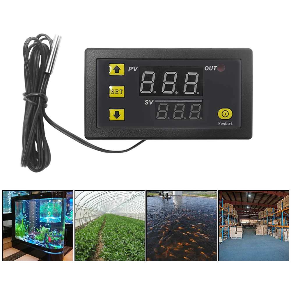 Controlador Digital Termostato Temperatura, 10A Relé, Display LED, Aquecimento e Controle de Resfriamento, Instrumentos