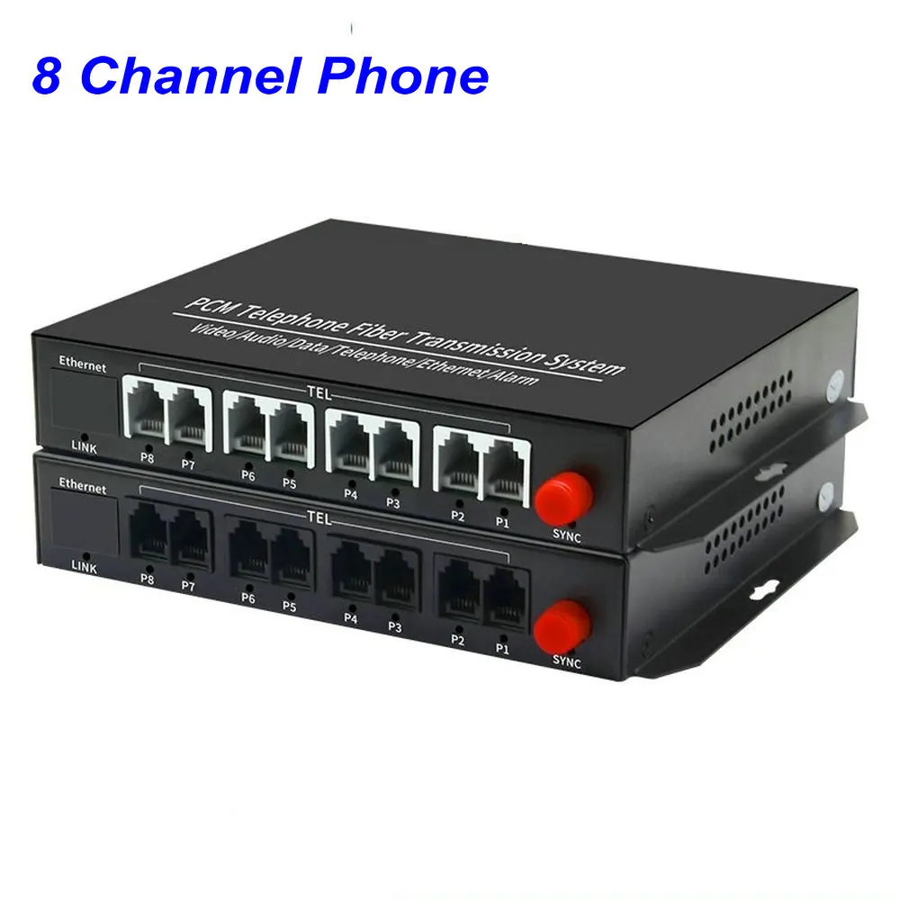 

1 Pair 8 Channel- PCM Voice Tel Over Fiber Optic Multiplexer Extender,FC Optical Port,Support Caller ID and Fax Function