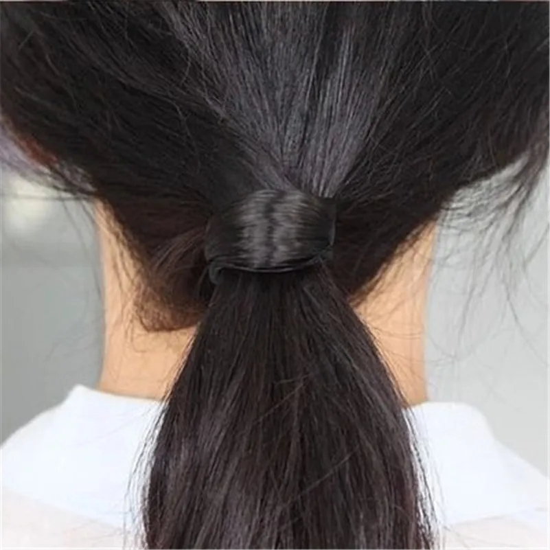 Fashion Women Straight Wig Elastic Hair Bands Black Brwon Hair Rope Scrunchie Ponytail Holder Hair Accessories for Women Girls