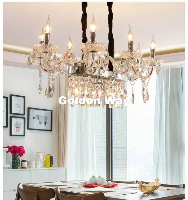 

Free Shipping Modern Crystal Chandeliers Lighting Lustre de Crystal Clear Color Ceiling Lamp Dining room Light Fixtures LED Lamp