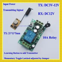 Encoding Transmitter Module PCB + 12V DC Receiver RF 3V 3.7V 4.5V 5V 6V 9V 12V Transmitter Receiver Remote Control Switch315/433