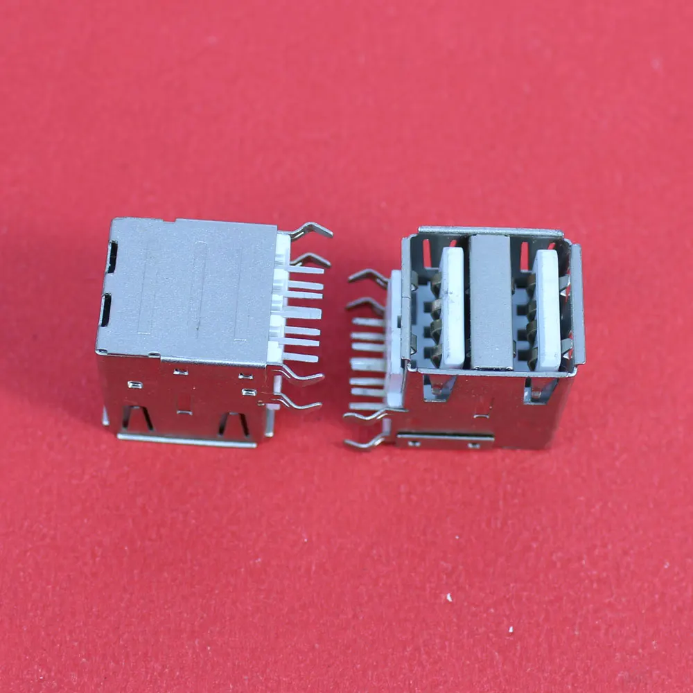 ChengHaoRan 1Piece Double Dual USB 2.0 8 Pin Type A Female Connector Cable Adapter Socket for DIY