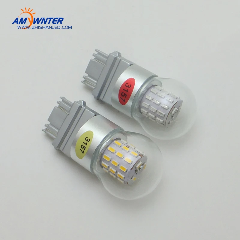 AMYWNTER P27/7W 3157 Led car-styling Dual Light Function 3156 Amber Yellow White Brake bulbs Red