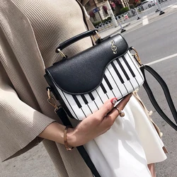 Cute Piano Pattern Shoulder Bag Fashion Pu Leather Casual Ladies Handbag Crossbody Messenger Bag Pouch Totes Women's Flap