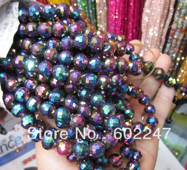 Free Shipping 8mm Faced Metalic Crystal Round Beads, 360pcs/lot, Hole is appro 1mm