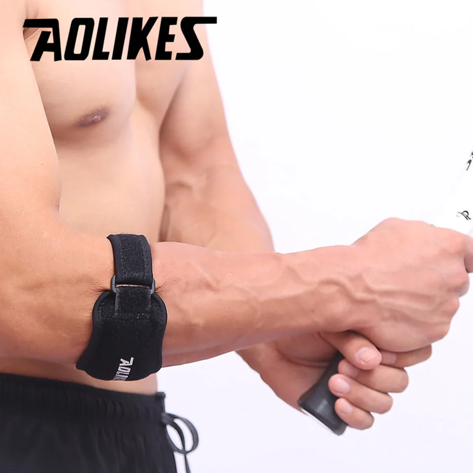 AOLIKES 1PCS Fitness Elbow Pad Tennis Badminton Coderas Muscle Pressurized Protective Adjustable Men Women Sports Safety