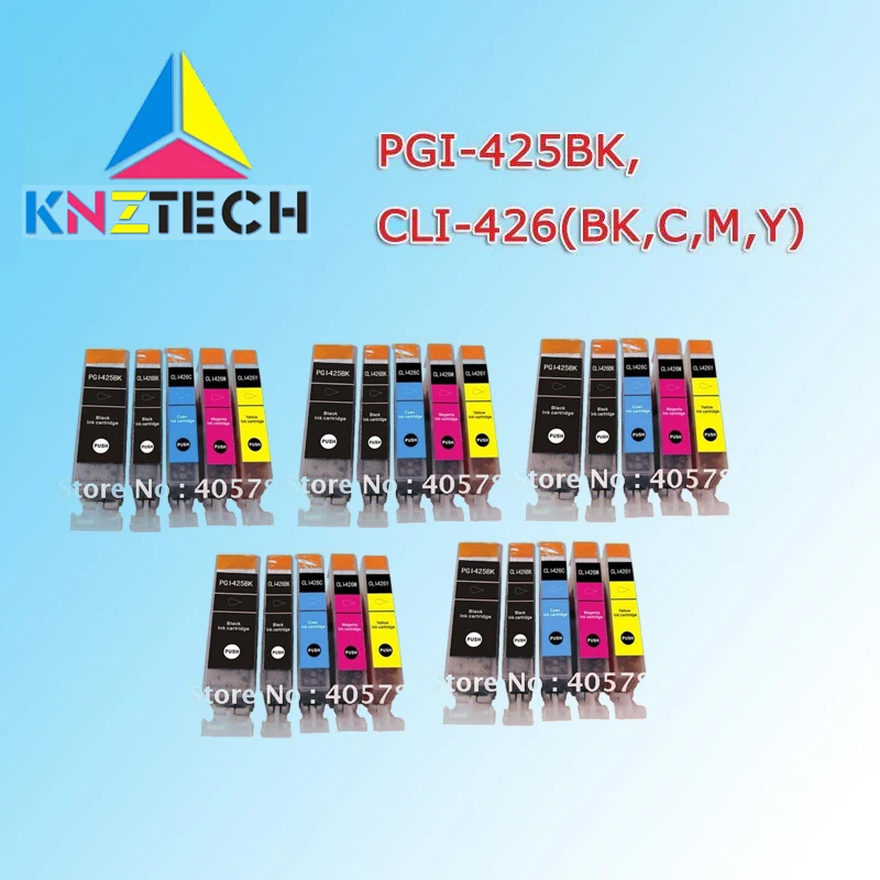

25pcs PGI425 CLI426 PGI425BK/CLI-426BK/C/M/Y compatible for CANON PIXMA MG5240/5140/6140/8140/IP4840/MX884/IX6540