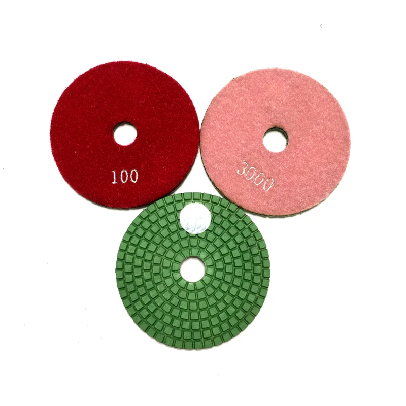 RIJILEI 10 Pcs/Lot 4 Inch/100mm Wet Polishing Pads/Granite Polishing Pads /Diamond Polishing Pad For Marble Diamond Tools (4DS1)