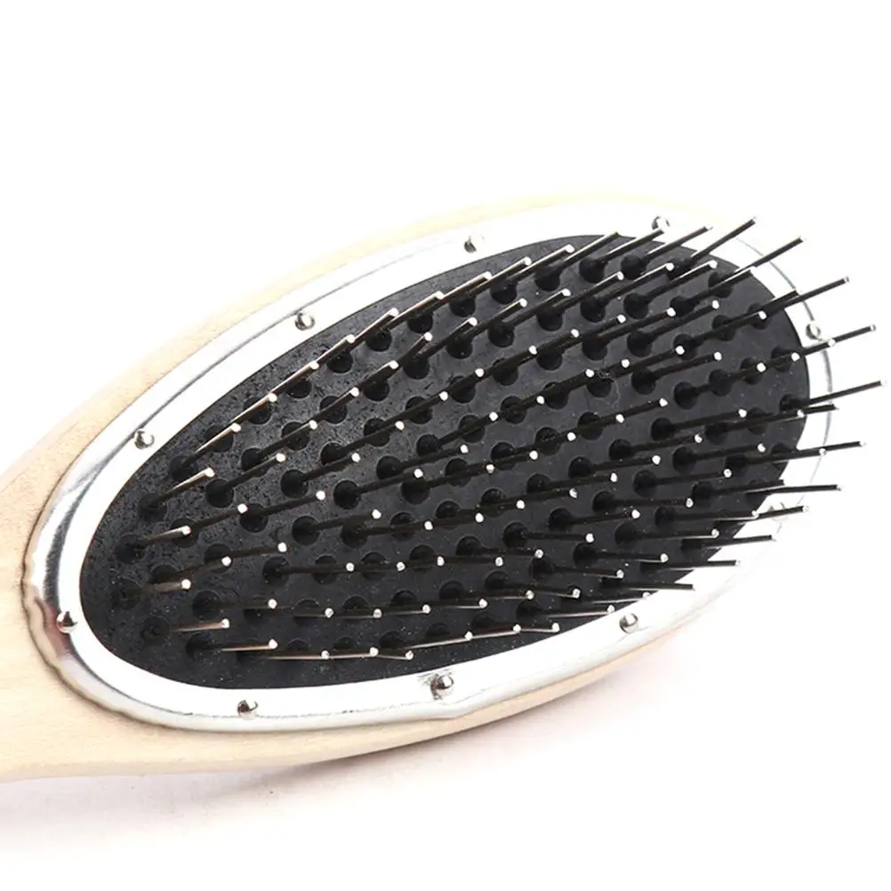 Wholesale 1 Pcs Steel Tooth Plastic Brushes Wood Comb Wig Hair Brush Anti-Static For Mannequin Head