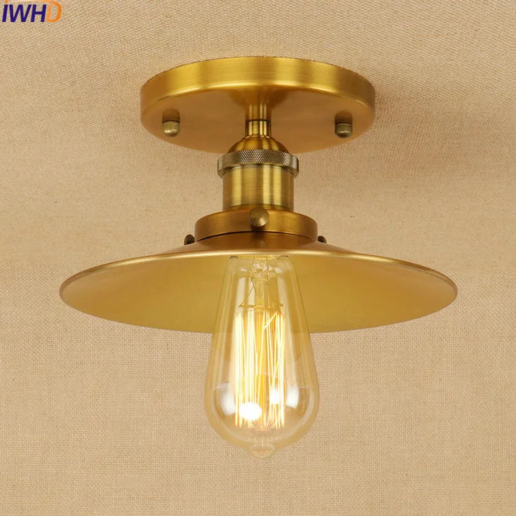 Imagem -04 - Iwhd Cobre Dourado Edison Lâmpada de Teto Led Plafon Iluminação para Casa Industrial Vintage Luminárias de Teto Lampara Techo