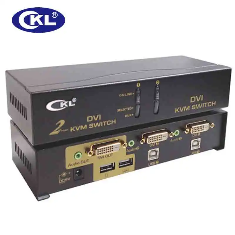 2017 CKL 2 Port USB DVI KVM Switch 2 in 1 out Switcher for Keyboard Video Mouse with Audio Fully Support DVI HDCP CKL-92D