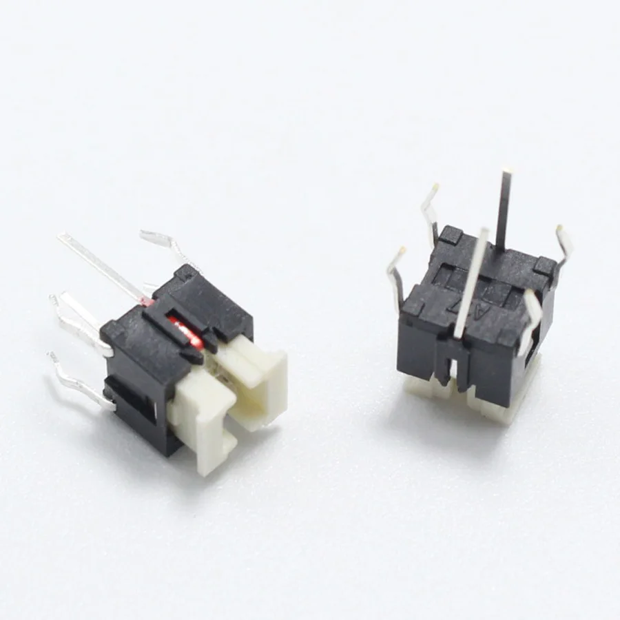 2pcs 6*6*7mm Tactile Tact Mini Push Button Switch 6x6x7mm Micro Switch with Red Light for LED