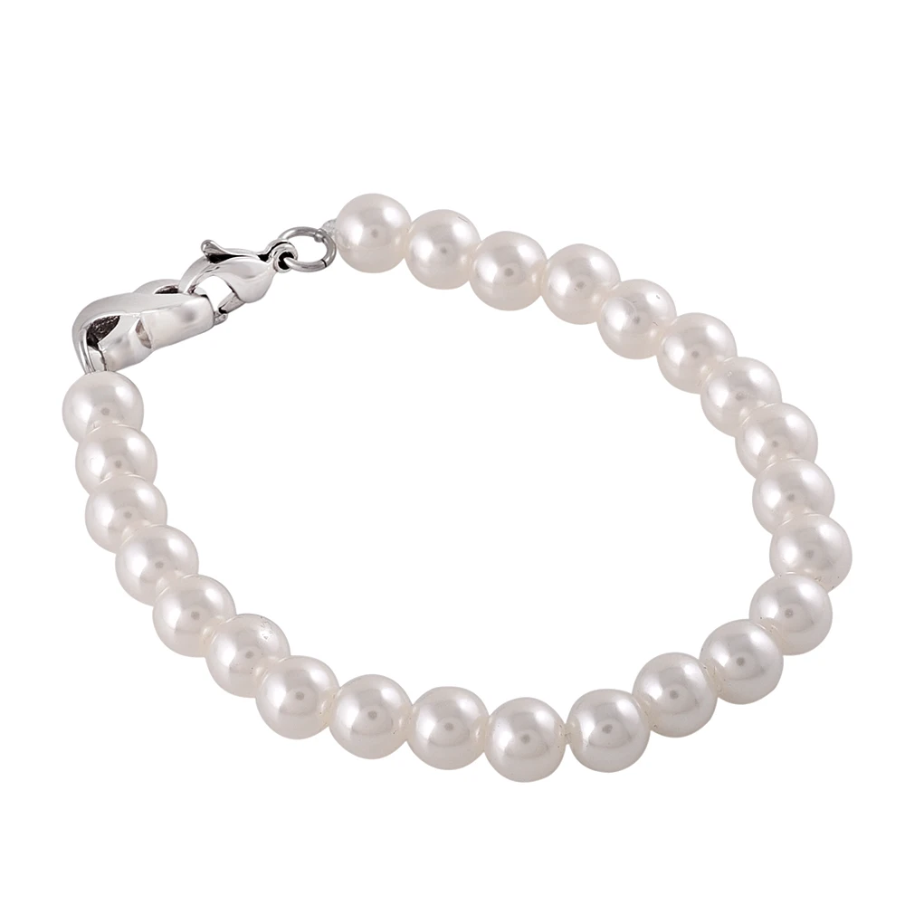 

Wholesale Stainless Steel Women Pearl Bracelet Memory Infinity Charm Ashes Keepsake Urn Bracelet KLH0171