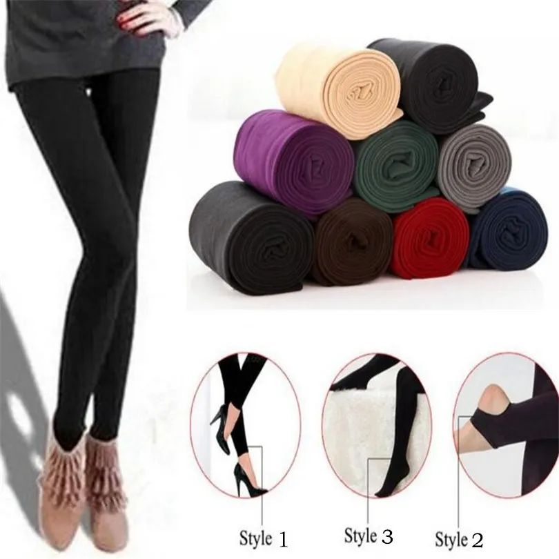 YRRETY Leggings Warm Women Heat Fleece Stretchy Leggings Warm Fleece Lined Slim Thermal Pants Leggings Mujer Casual Leggings