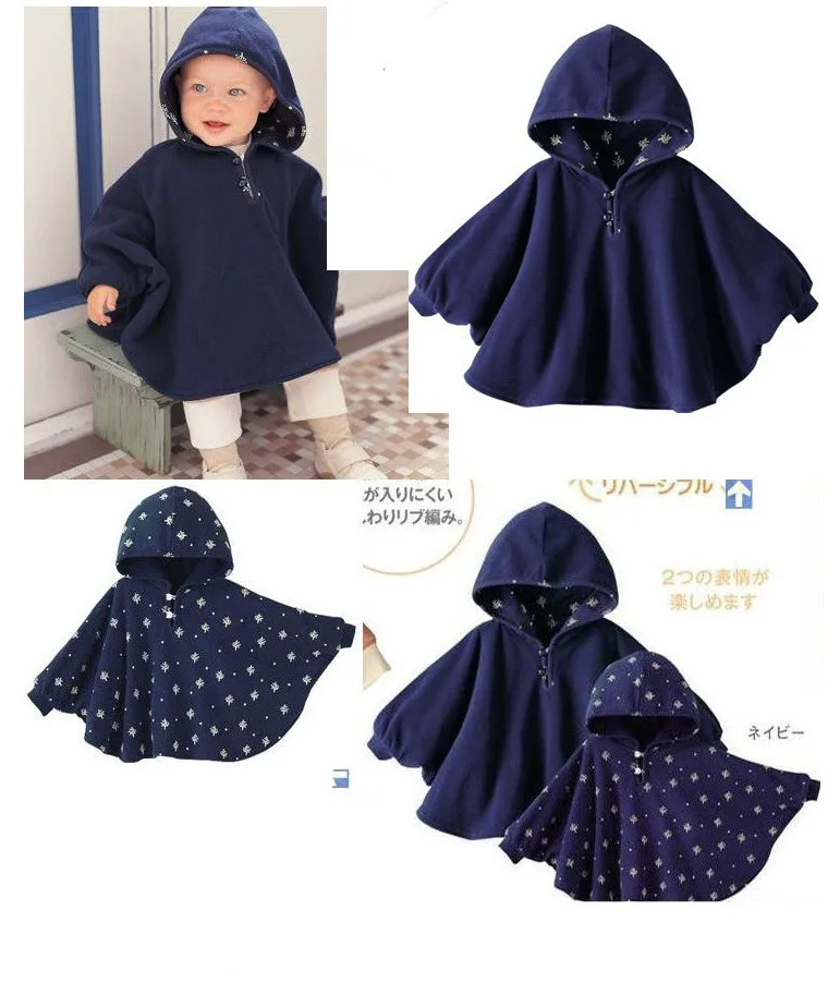 

Wholesale Fleece Combi Baby Coat Babe Cloak Two-sided Outwear Floral Baby Poncho Cape Infant Baby Coat Children's Clothing WT01