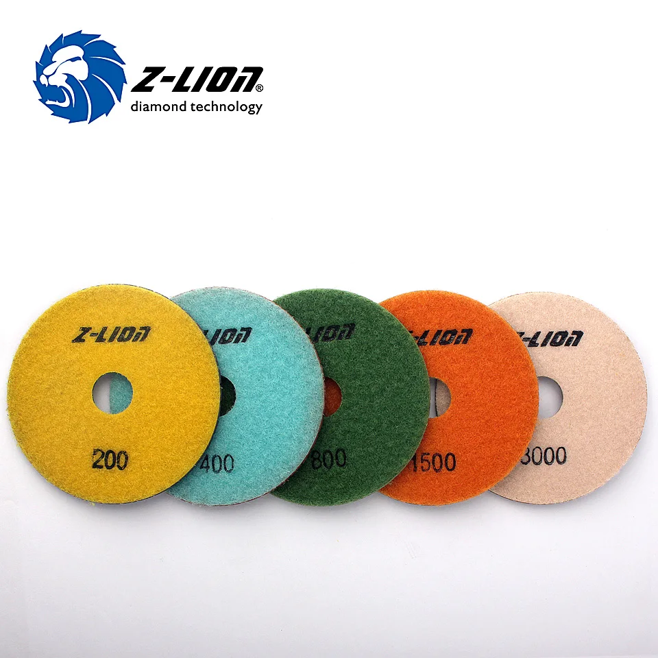 Z-LION 4 Inch 2 PCS Diamond Polishing Pad Granite Marble Wet Polishing Tool Sanding Disc High Quality 100mm Flexible Polish Pad