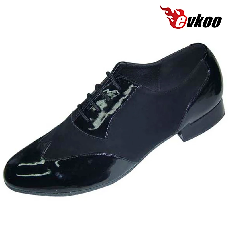 Evkoodance Closed Toe Modern Dance Shoes For Mans 2.5Cm High Quality Genuine Leather Nubuck Latin Salsa Ballroom Men Shoes OEM