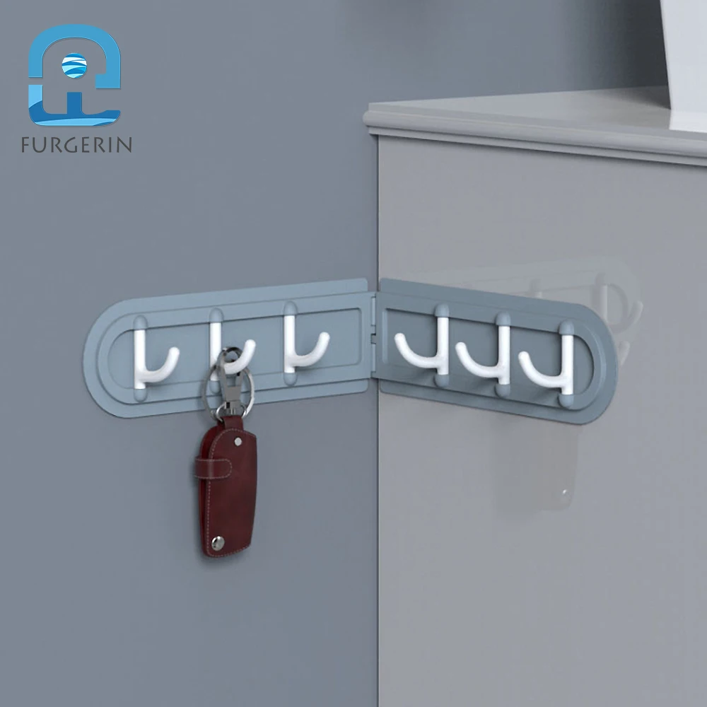 

FURGERIN-Corner Wall Hook, Adhesive Key Holder, Wall Hooks, Decorative Coat Hanger, Coat Rack, Kitchen Hanger