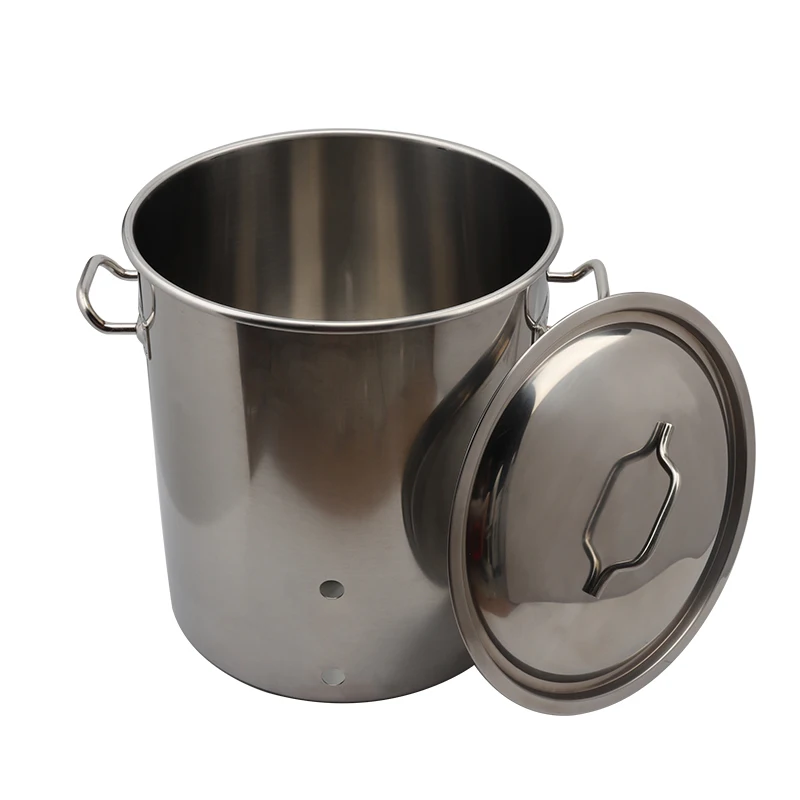 Stainless Steel 40L Beer Kettle Home Brewing Pot with Weldless Thermometer & Ball Valve quick disconnects Accessories DIY Kit