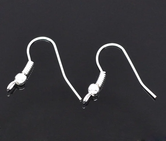 

Wholesale - Silver Plated Earwire Hooks Earring Findings 19x18mm, sold per packet of 150 pairs